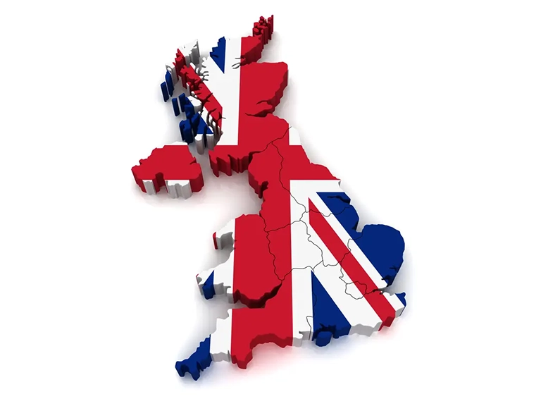 język angielski, mapa Wielkiej Brytanii, kurs języka angielskiego